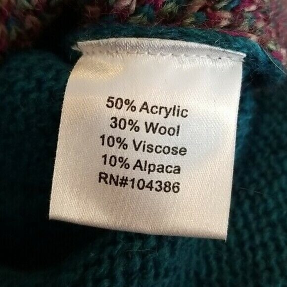 Garnet Hill Roses Wool Alpaca intarsia Sweater S - Picture 7 of 8